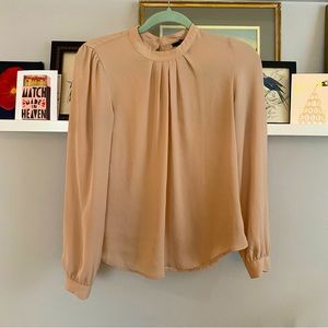 Forever 21 Nude Pleated Blouse Size Small